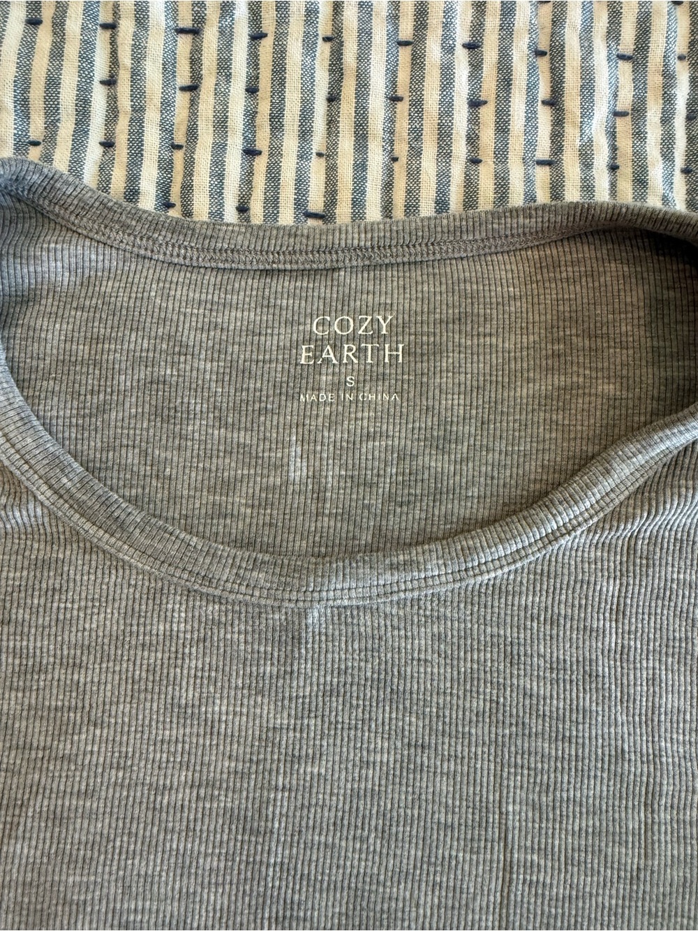Cozy Earth Ribbed Scoop Neck Top - Gray